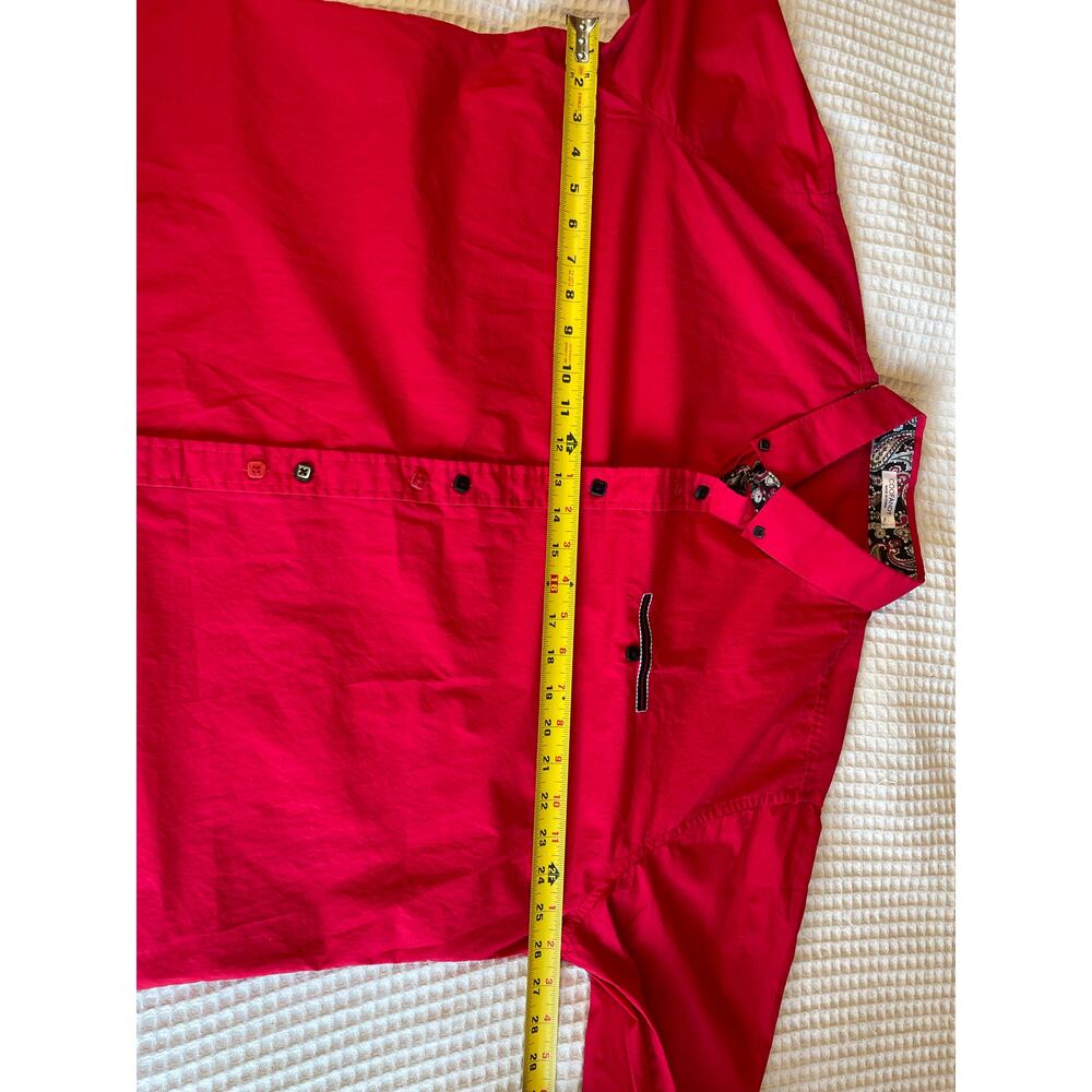 Coofandy Men’s Bright Red Mid Century Style Long Sleeve Button Up Shirt XL - Picture 5 of 12
